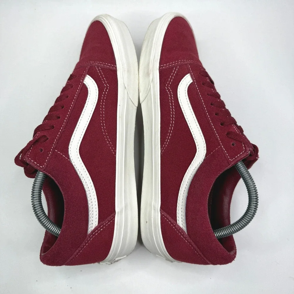 Vans Old Skool Sneakers Mens 9.5 Bordeaux Red Suede Low Top Skate Shoes